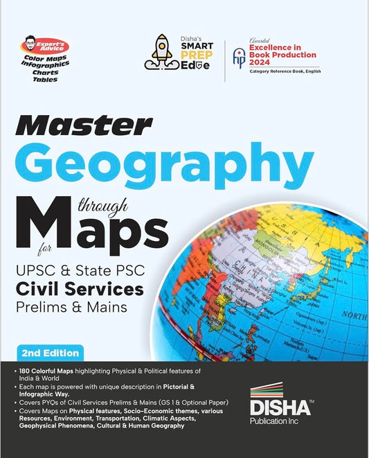 Disha Master Geography through Maps for UPSC & State Exams[English Medium]