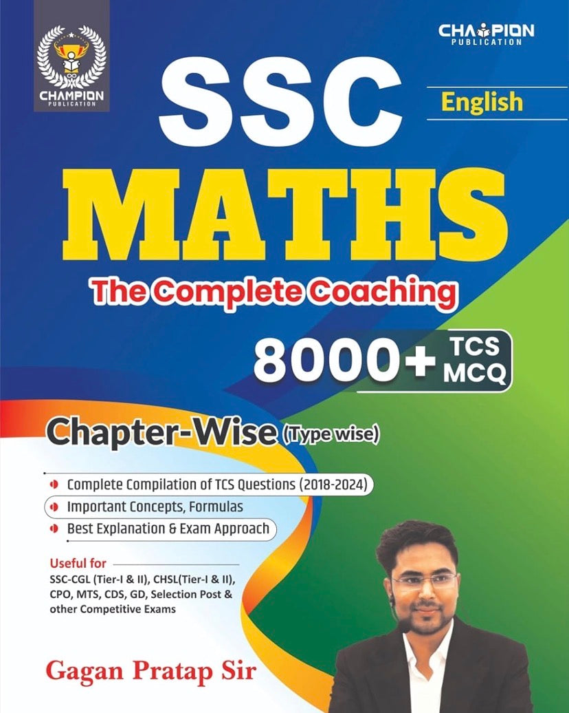 SSC MATHS Chapter + Type + Exam Wise 8000+ TCS MCQ By Gagan Pratap Sir[English Medium]