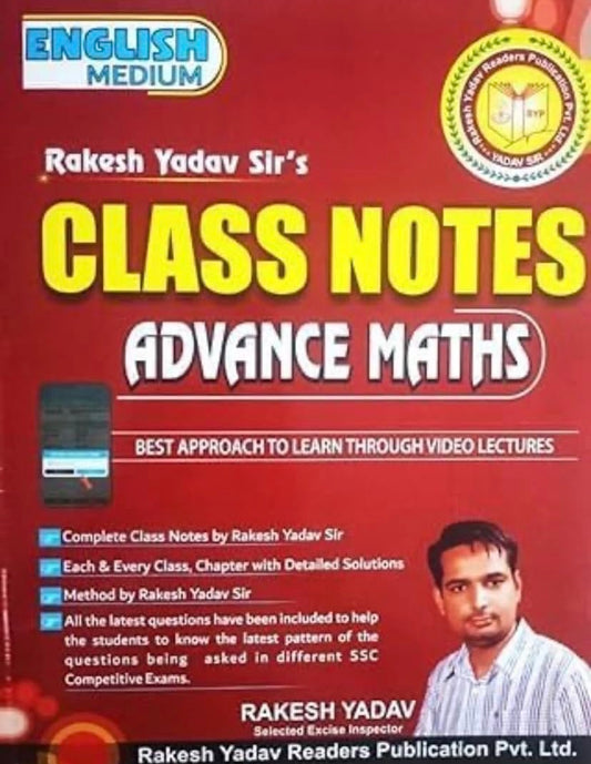 Rakesh Yadav Class Notes Advance Maths  [ENGLISH MEDIUM]
