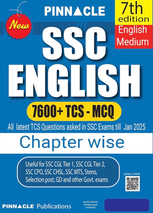 Pinnacle SSC English Chapter Wise With Detailed Explanations Useful for SSC CGL, CHSL & Other Exams