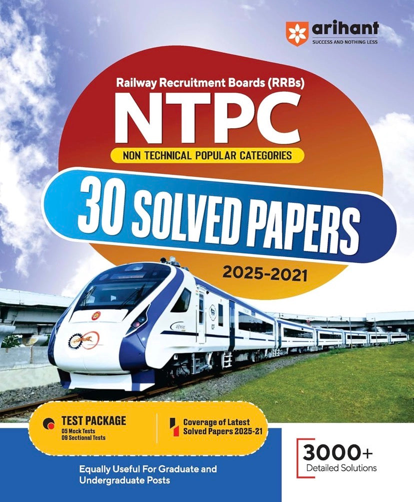 Arihant RRBs NTPC CBT (Stage I) 30 Solved Papers (2025-2021) for Graduate & Undergraduate Posts[English Medium]