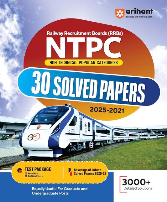 Arihant RRBs NTPC CBT (Stage I) 30 Solved Papers (2025-2021) for Graduate & Undergraduate Posts[English Medium]