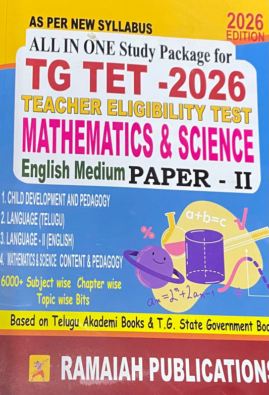 TG TET 2026 Mathematics & Science Paper 2 By Ramaiah[English Medium]