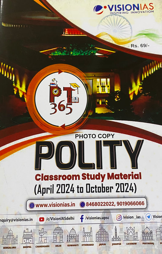 Vision IAS PT 365 Polity (April 2024-October 2024) PHOTOCOPY[English Medium]PHOTOCOPY