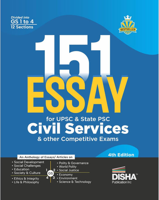 Disha 151 Essays for UPSC & State PSC Civil Services & other Competitive Exams 4th Edition[English Medium]2025Ed