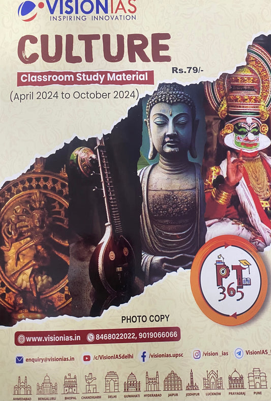 Vision IAS PT 365 Culture (April 2024-October 2024) PHOTOCOPY[English Medium]PHOTOCOPY