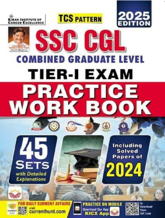 Kiran’s SSC CGL Tier 1 Exam Practice Work Book Total 45 Sets [English Medium]2025Ed