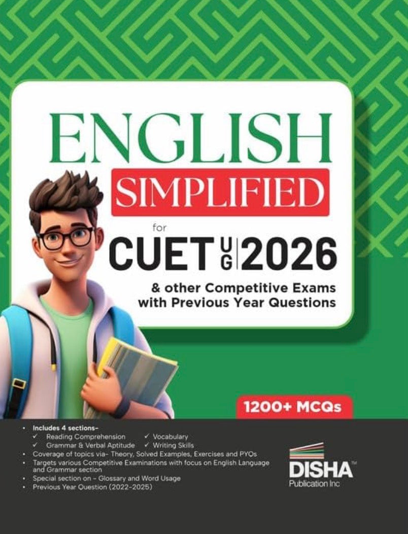 Disha English Simplified for CUET (UG) & other Competitive Exams with Previous Year Questions