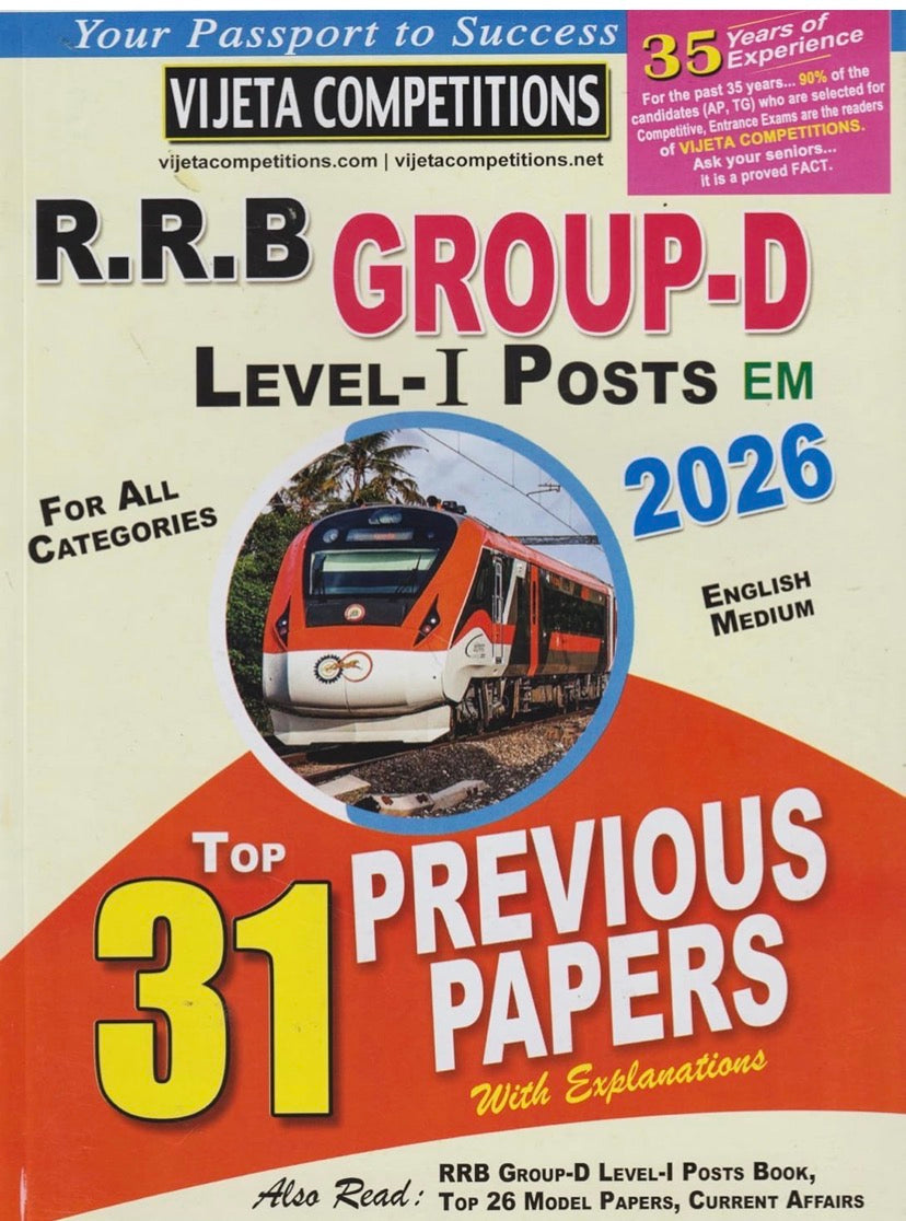 Vijeta RRB Group D 2026 Level 1 Post 31 Previous Papers[English Medium]