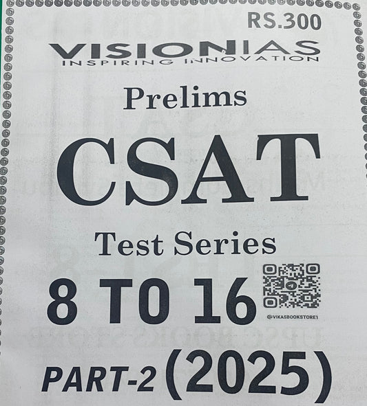 Vision IAS CSAT 2025 Tests 8-16 Part 2 Xerox Printed Material[English Medium]Xerox