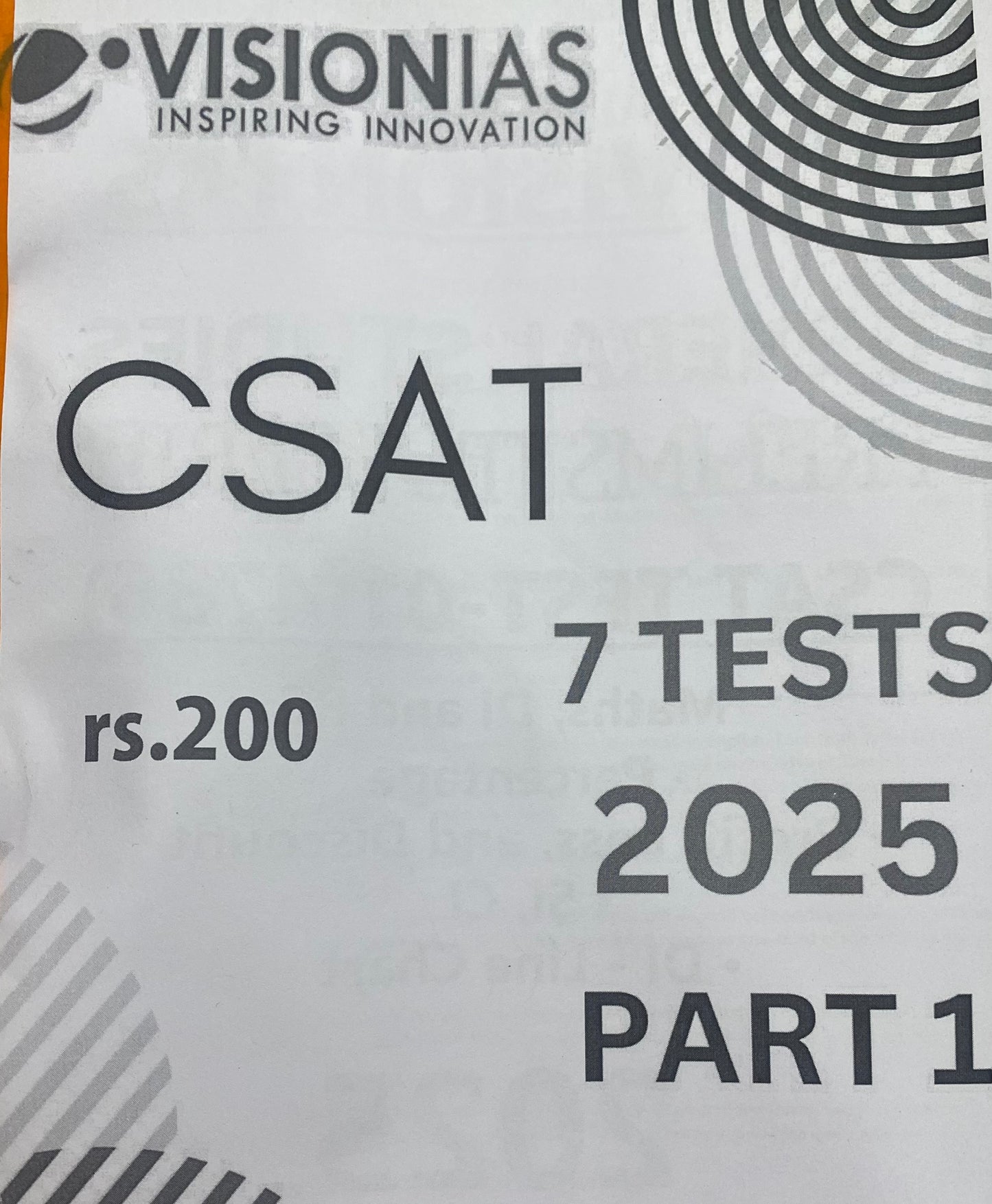Vision IAS CSAT 2025 7 Tests Part 1 Xerox Printed Material[English Medium]Xerox