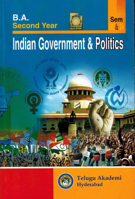 B.A Second Year Indian Constitution and Politics of India By Telugu Akademi[English Medium]