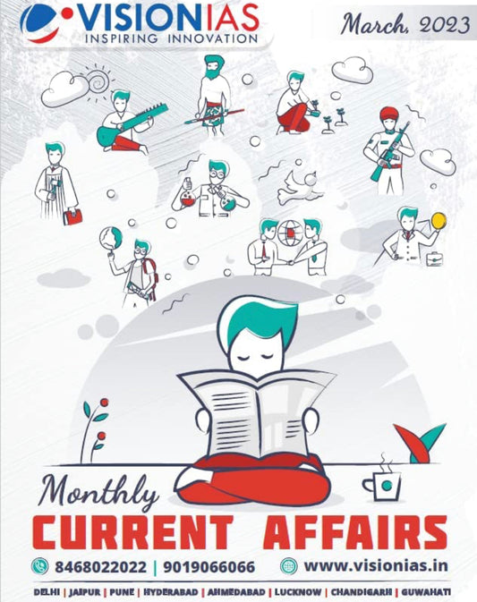 Vision IAS Current Affairs March 2023 PHOTCOPY[English Medium] Xerox Photcopy Printed Material