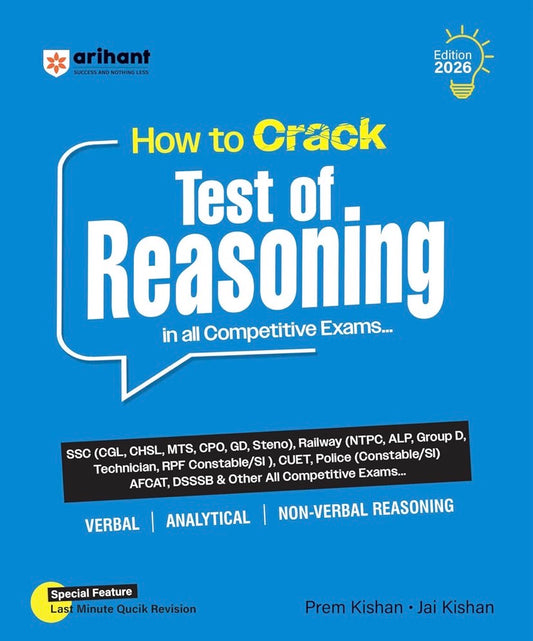 Arihant How to Crack Test Of Reasoning In All Competitive Exams[English Medium]