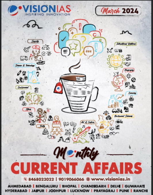Vision IAS Current Affairs March 2024 PHOTOCOPY[English Medium] Xerox Photcopy Printed Material