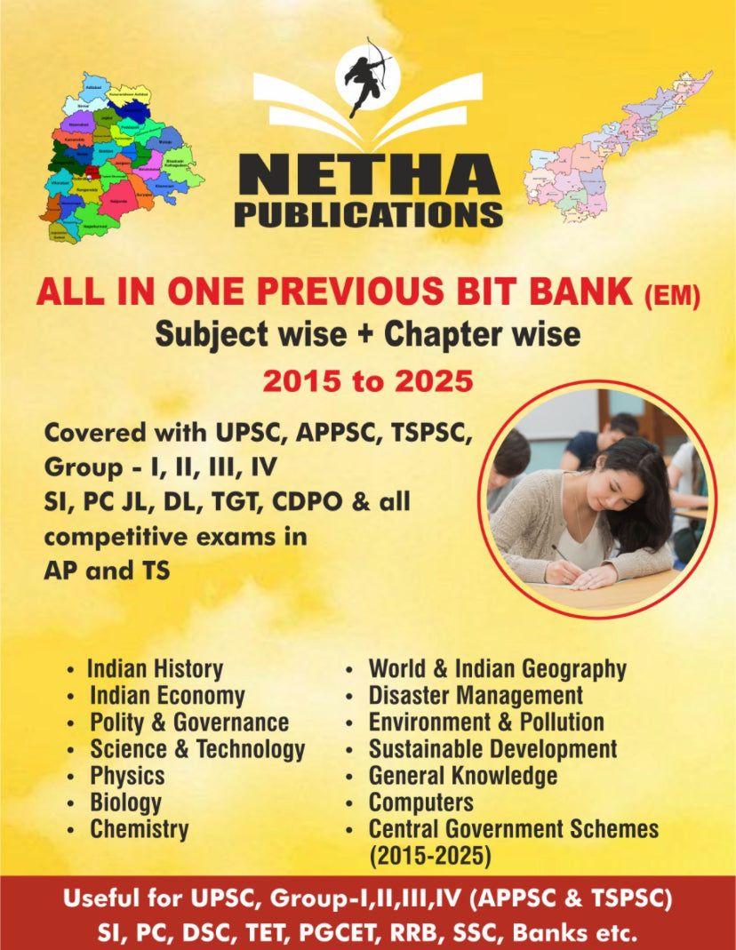 All in One Previous Bit Bank Subject Wise + Chapter Wise By NETHA Publications [English Medium]2025Ed