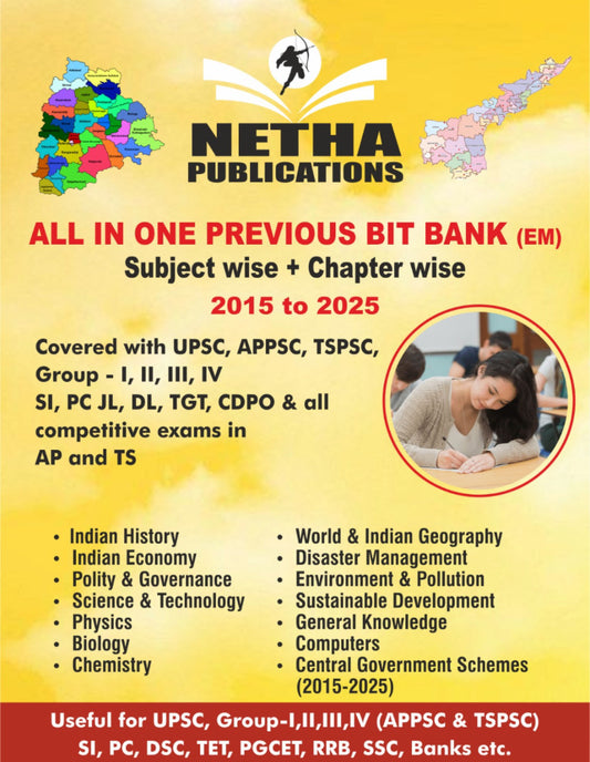 All in One Previous Bit Bank Subject Wise + Chapter Wise By NETHA Publications [English Medium]2025Ed