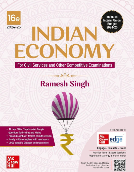 Indian Economy 16th Edition 2024-2025 By Ramesh Singh UPSC Civil Services Exam,State Administrative Exams[English Medium]May 2024Ed