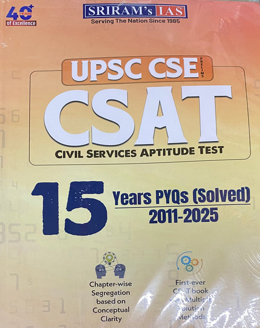 Sriram IAS UPSC CSAT 15 Years PYQs Solved( 2011-2025)[English Medium]