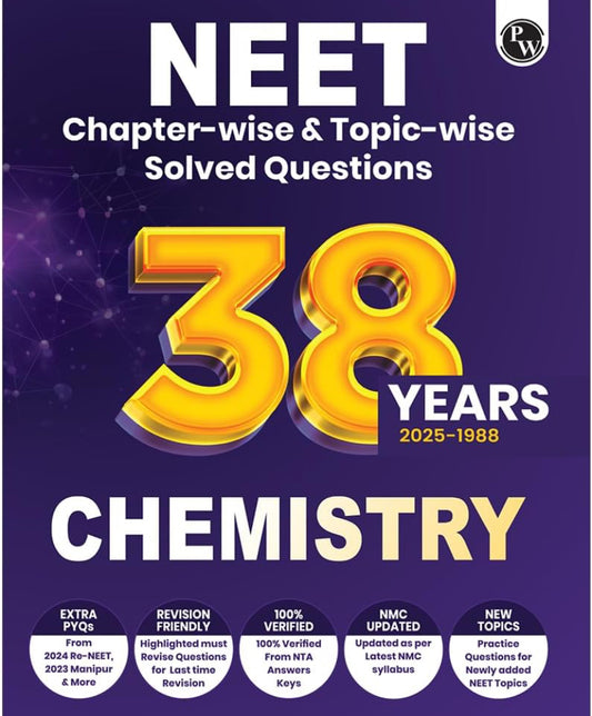 PW 38 Years NEET Previous Year Solved Question Papers Chemistry PYQ (2025 - 1988) For NEET Exam 2026[English Medium]