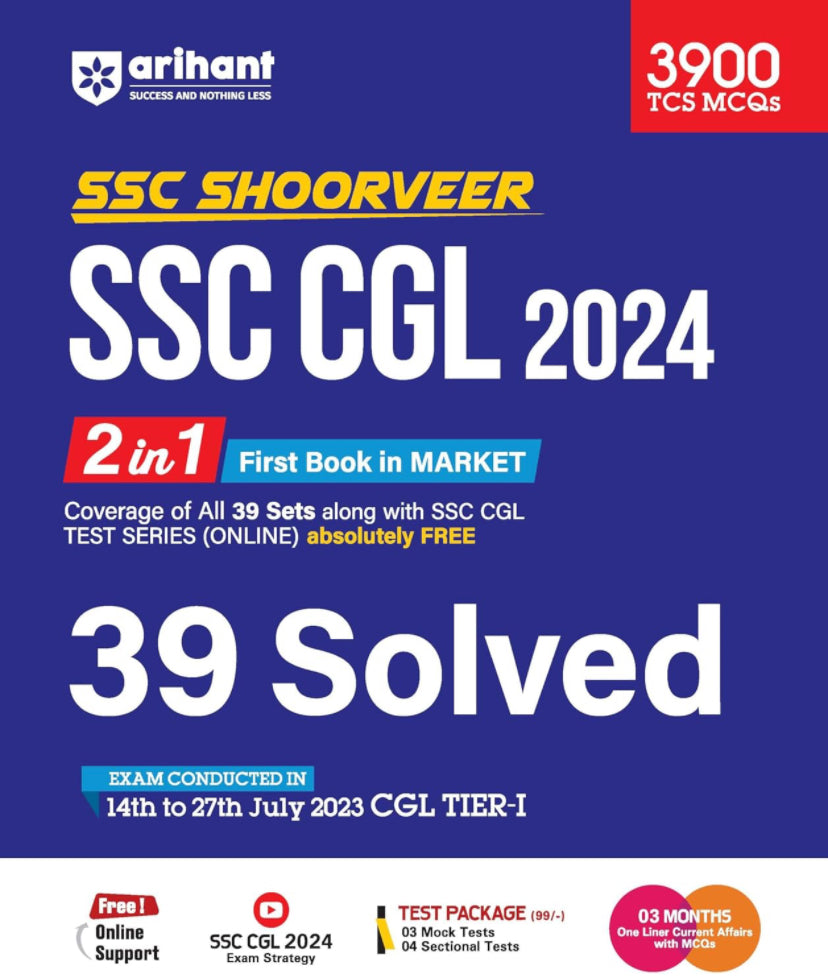 Arihant SSC SHOORVEER SSC CGL 2024 2 in 1 First Book In Market 39 Solved Paper[English Medium]2024Ed