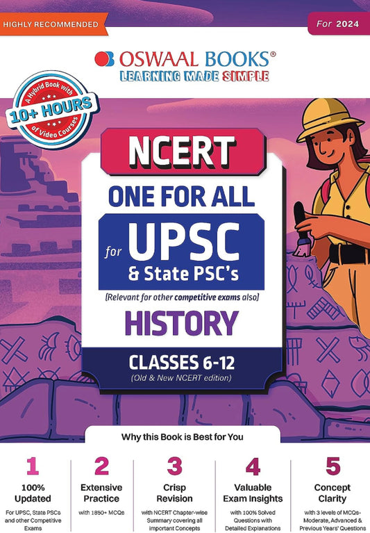 Oswaal NCERT One For All Book for UPSC and State PSC's History Classes 6 to 12 (Old and New NCERT Edition) (For 2024 Exam)