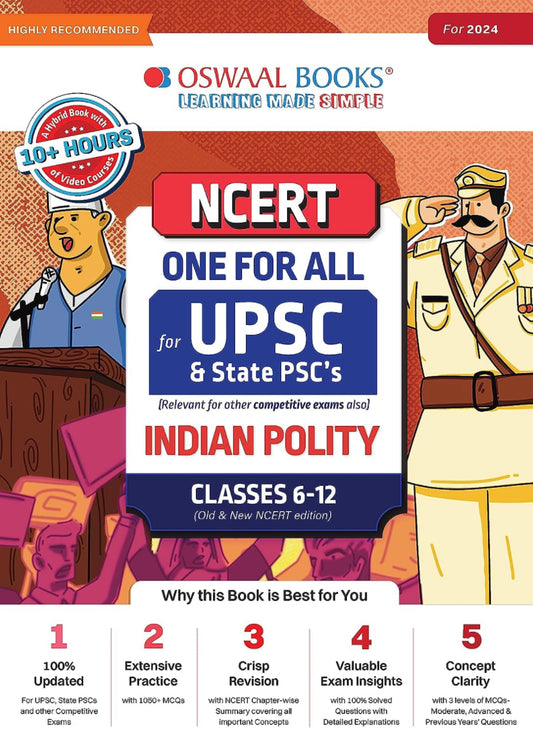 Oswaal NCERT One For All Book for UPSC and State PSC's Indian Polity Classes 6 to 12 (Old and New NCERT Edition) (For 2024 Exam)