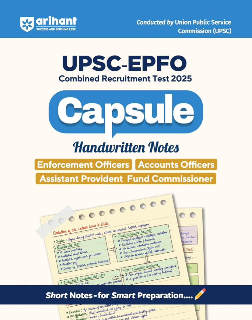 Arihant UPSC EPFO Capsule Handwritten Notes 2025 Short Notes for Smart Preparation[English Medium]