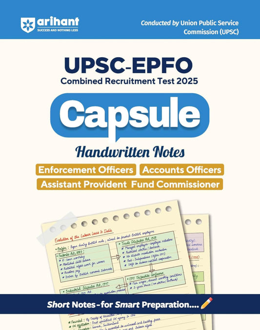 Arihant UPSC EPFO Capsule Handwritten Notes 2025 Short Notes for Smart Preparation[English Medium]