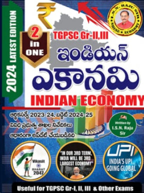Indian Economy By ISN RAJU For TGPSC Group 2,3 & Other Exams Latest 2024 Edition[Telugu Medium]Oct 2024Ed