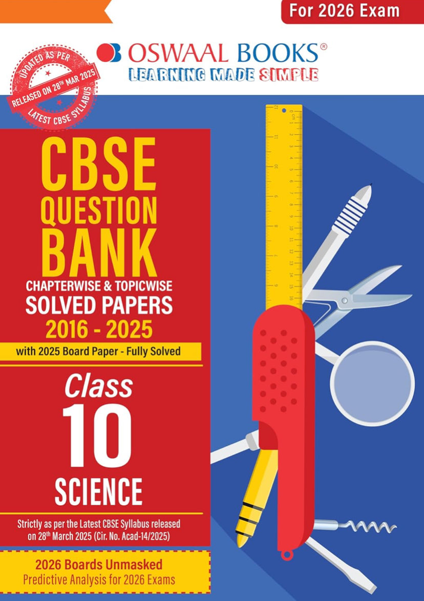 Oswaal CBSE Question Bank Class 10 Science Chapter-wise and Topic wise Solved Papers[English Medium]