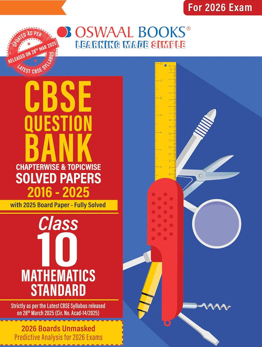 Oswaal CBSE Question Bank Class 10 Mathematics Standard Chapter-wise and Topic wise Solved Papers[English Medium]