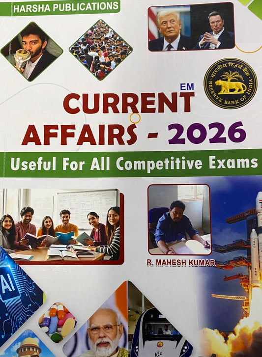 Harsha Current Affairs 2026 Useful for all Competitive Exams By R Mahesh Kumar[English Medium]