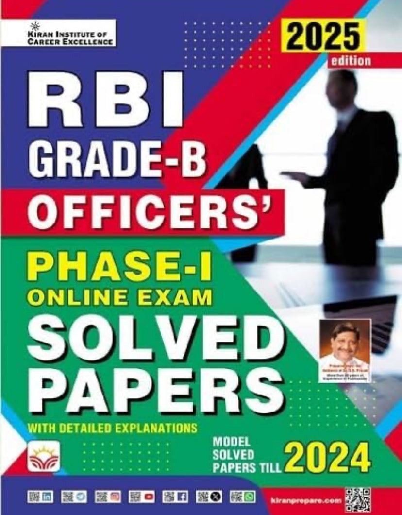 Kiran’s RBI Grade B Officers Phase 1 Solved Papers[English Medium]