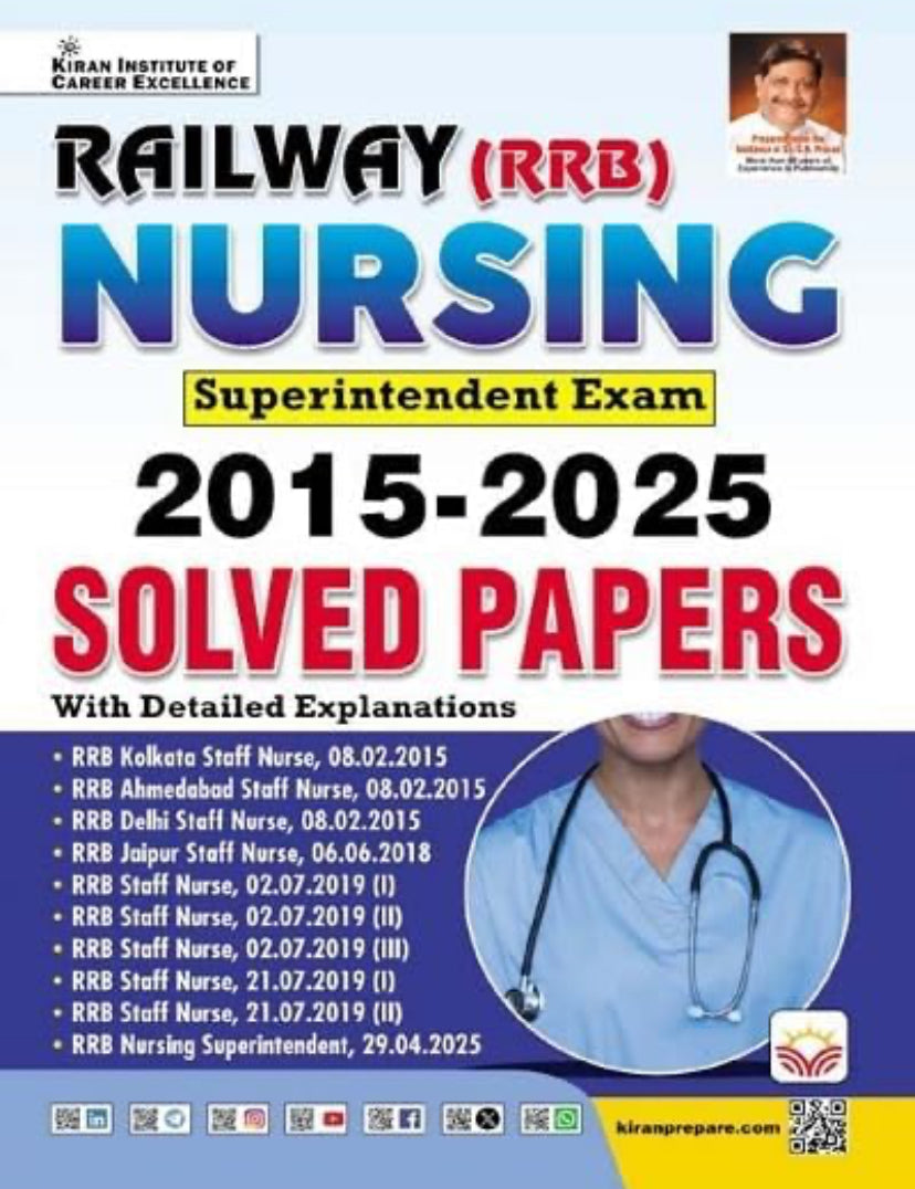Kiran’s Railway Nursing Superintendent Exam 2015-2025 Solved Papers[English Medium]