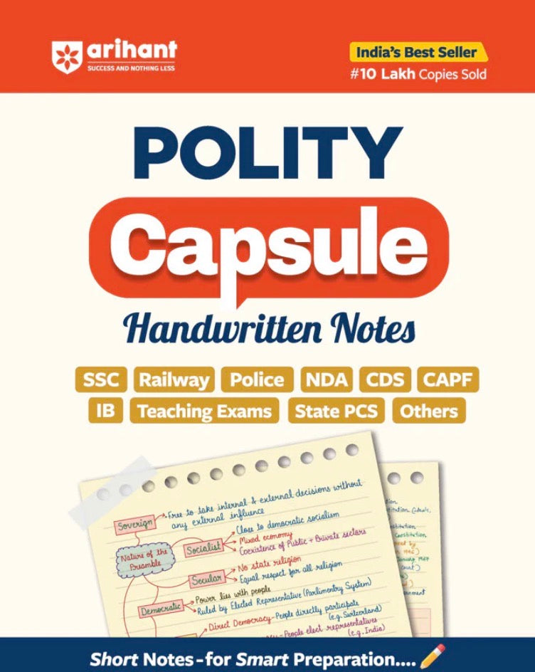 Arihant Polity Capsule Handwritten Notes For all Competitive Exams[English Medium]
