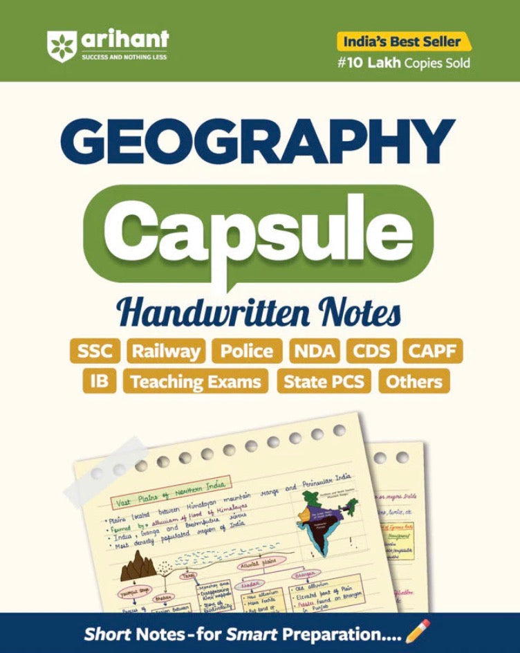 Arihant Geography Capsule Handwritten Notes For all Competitive Exams[English Medium]