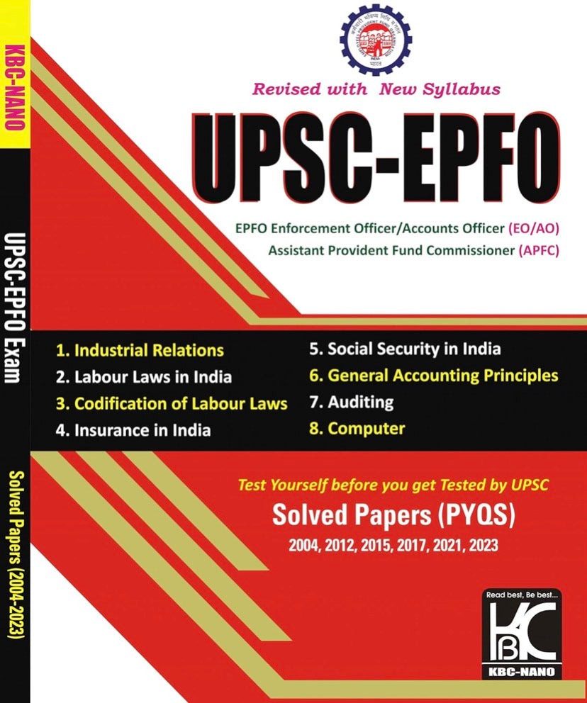 KBC Nano UPSC EPFO EO/AO and APFC Solved Papers with Explanation (2004-2023)[English Medium]
