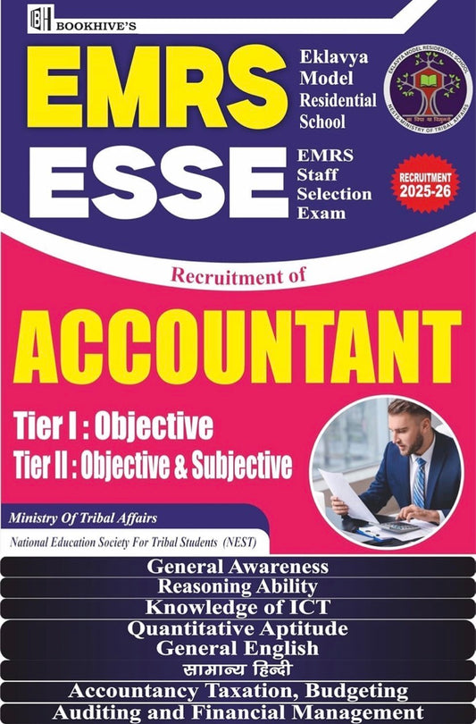BOOKHIVE’S EMRS Accountant, Tier 1 & 2, Eklavya Model Residential School EMRS Staff Selection Exam (Set of 8 Books)[English Medium]