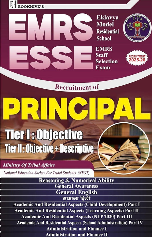 BOOKHIVE’S EMRS ESSE Principal, Tier 1 & 2, Eklavya Model Residential School EMRS Staff Selection Exam (Set of 10 Books)[English Medium]