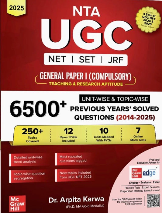 NTA UGC NET/SET/JRF General Paper -1 6500+ Previous Year Solved Papers(2014-2025) By Arpita Karwa[English Medium]
