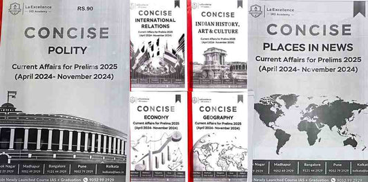 LA Excellence Concise Current Affairs (April 2024-November 2024) For UPSC Prelims 2025 Covering 6 Topics[Polity, IR,Geo,Eco,Indian History Art & Culture]Xerox Printed Material[English Medium]PHOTOCOPY