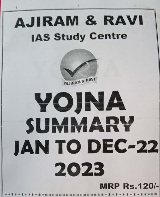 Vajiram & Ravi Yojana Summary January - December 2022 Summary [English Medium] Xerox Printed Material