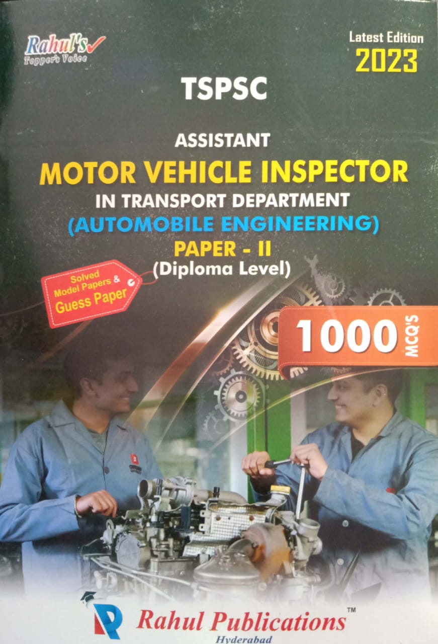 TSPSC Assistant Motor Vehicle Inspector (AMVI) Automobile Engineering Paper-II(Diploma level)[English Medium]Feb 2023Ed Rahul