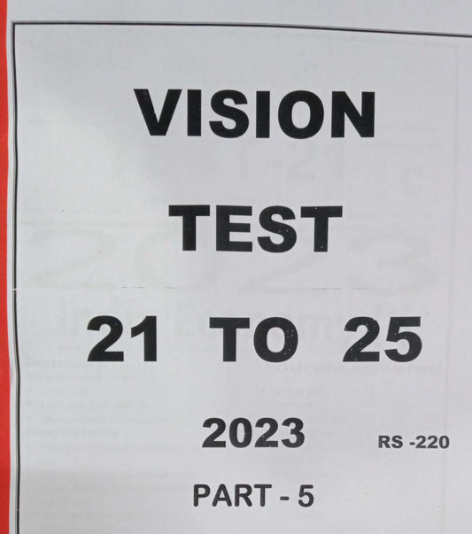 VISION IAS PRELIMS TEST SERIES 2023 PART -1 TEST NO 21 - TEST NO 25 [ENGLISH MEDIUM]Xerox Printed Material