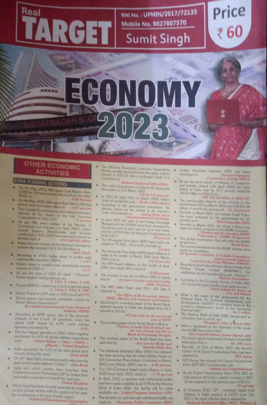 Real Target Economy 2023 Chart Format by Sumit Singh[English Medium]