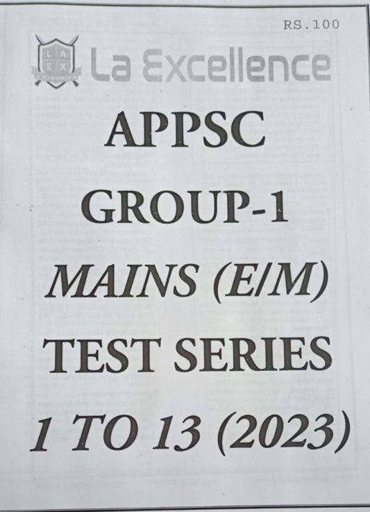 LA EXCELLENCE APPSC Daily Mains Test Series [ENGLISH MEDIUM] XEROX PRINTED MATERIAL