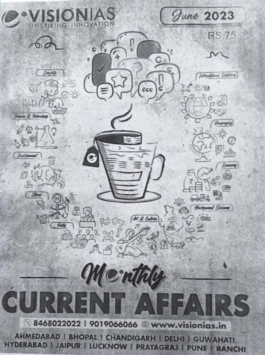 Vision IAS Current Affairs June 2023 PHOTCOPY[English Medium] Xerox Photcopy Printed Material