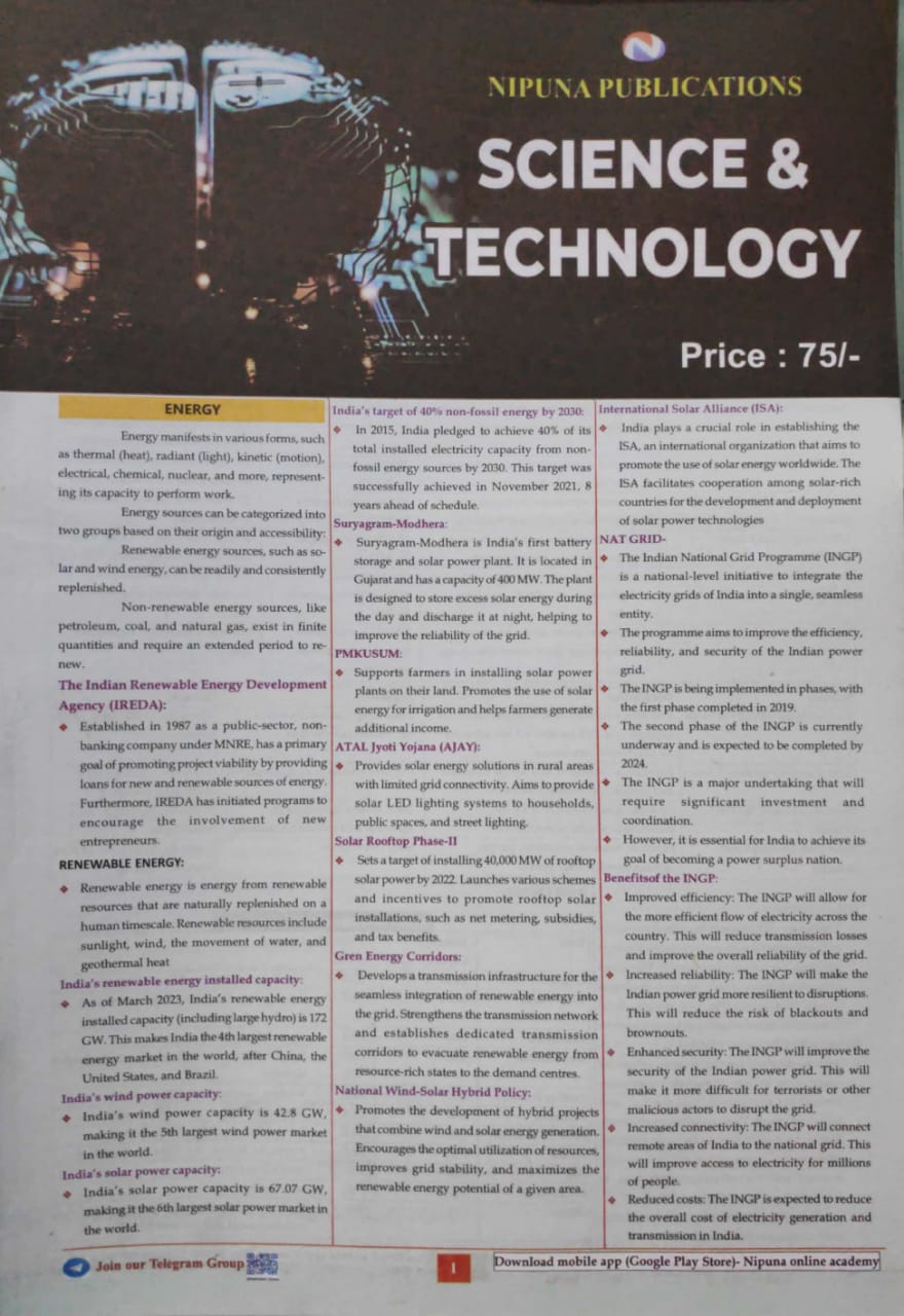 Nipuna Science and Technology Chart Format[English Medium]Oct 2023Ed