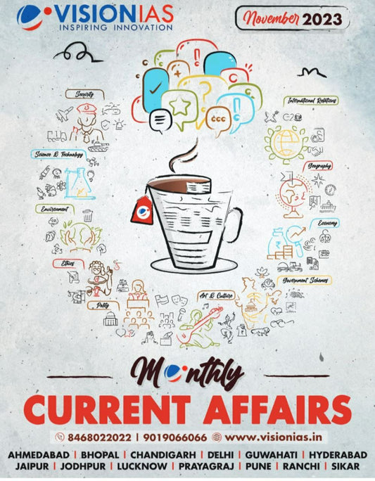 Vision IAS Current Affairs November 2023 PHOTOCOPY[English Medium] Xerox Photcopy Printed Material